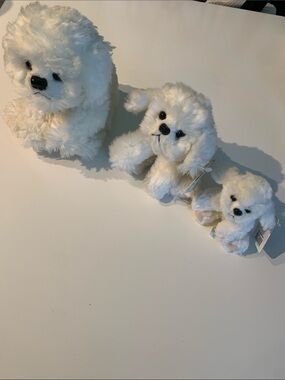 Russ Cream Stackable Plush Puppy Trio - Muffin series.